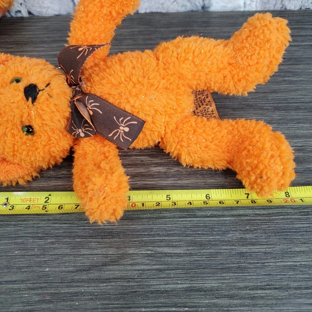 Tri Russ International Hong Kong Plush Halloween Beanie Bear Orange Stuffed 8